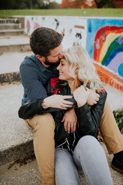 man and woman embracing