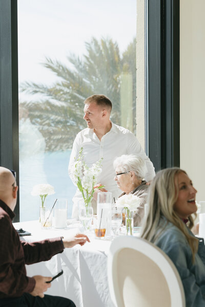 groom and grandma in florida wedding