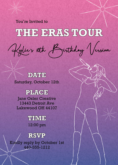 In my birthday era birthday invitation