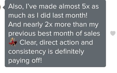 testimonial screenshot of mastermind coaching program