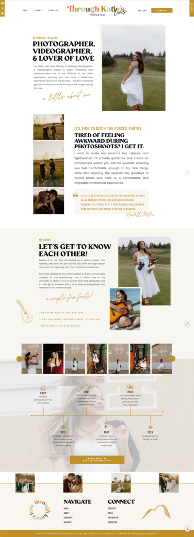 Mockup of website done during showit template customisation services with Palme Design o