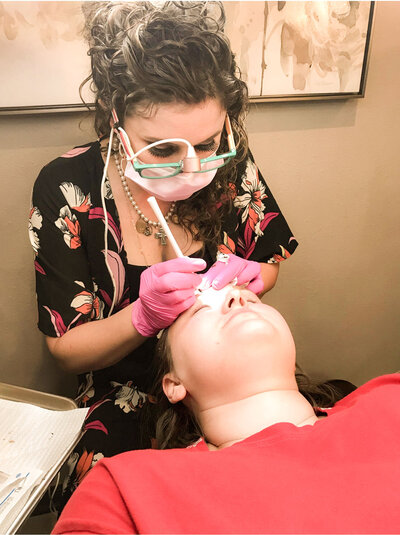 This is me doing a microblade and powder brow permanent makeup procedure
