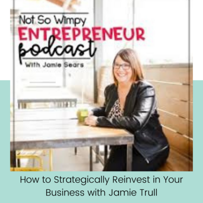 Join Jamie Trull, renowned financial expert and entrepreneur, as she shares her valuable insights on strategically reinvesting in your business on The Not-So-Wimpy Entrepreneur Podcast with Jamie Sears. In this engaging episode, Jamie discusses the importance of allocating resources back into your business for sustainable growth and long-term success. Learn practical strategies, tips, and techniques to make informed decisions when reinvesting profits, optimizing your financial resources, and fueling business expansion. Jamie's expertise will empower you to take your business to new heights while maintaining a solid financial foundation. Don't miss this inspiring conversation that will guide you towards strategic reinvestment and greater entrepreneurial success.