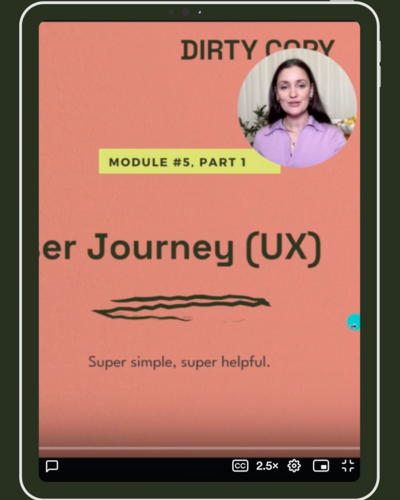 example image of web copy template on an ipad