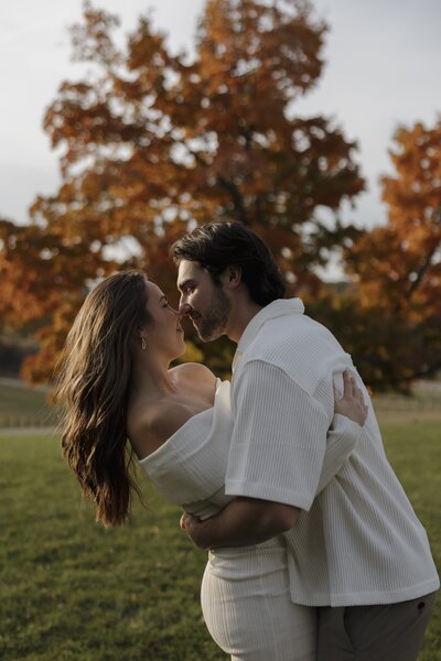 fall engagement photoshoot in Michigan