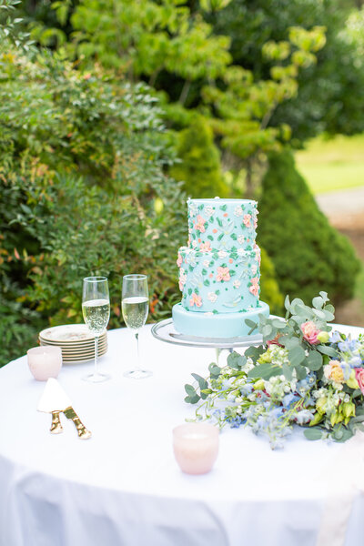 a colorful wedding cake