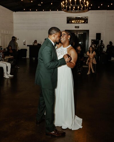 first dance with bride groom wedding reception at rosewood venue mt vernon east texas wedding