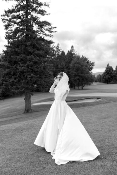 quebec city the royal golf wedding bride portrait | luxury wedding