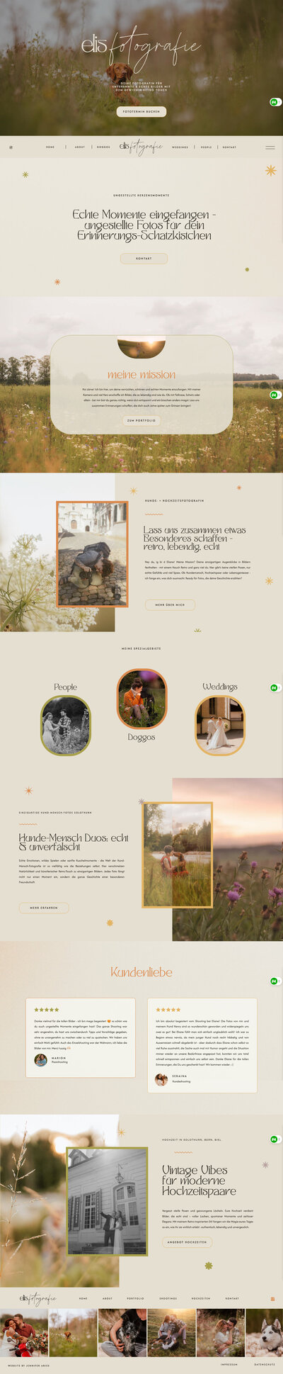 Webseite für Fotografin mit natürlichem Stil – Webagentur für One Pager Schweiz

