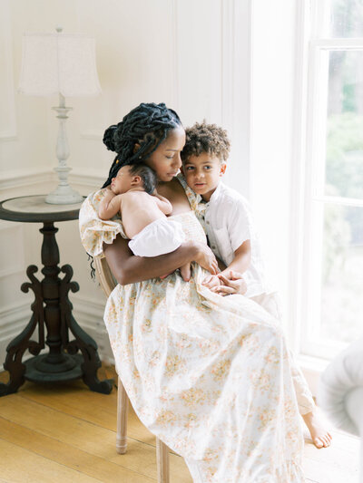 Dad holding baby boy by Richmond VA  Family Photographer Adrianne Shelton
