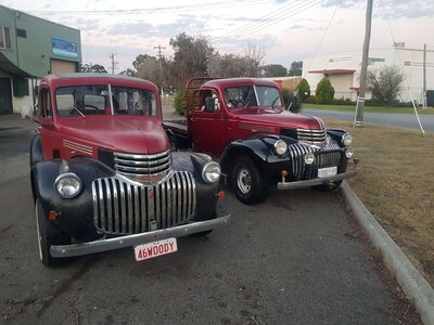 1942 Chev truck classic hearse available for funeral hire in Western Australia.