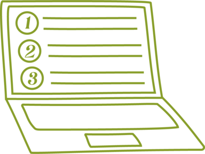 Green illustration of laptop