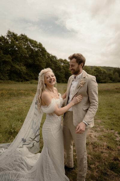 Outdoor wedding photography at a woodland wedding in Cornwall