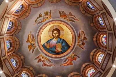 The pantocrator in a Greek Orthodox Church.