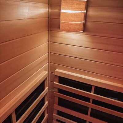 inside of an infared sauna