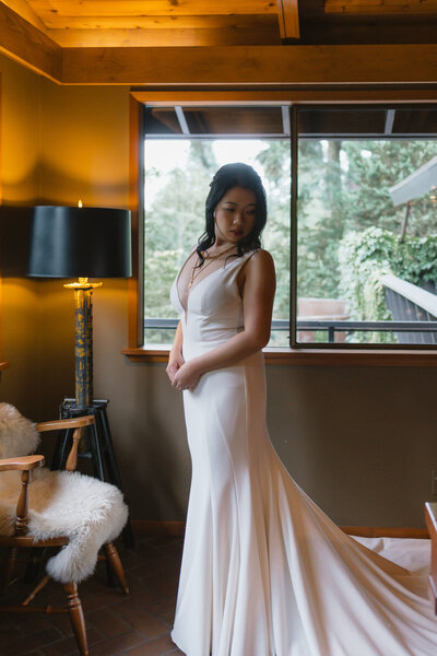 Bride at JM Cellars in Woodinville, WA