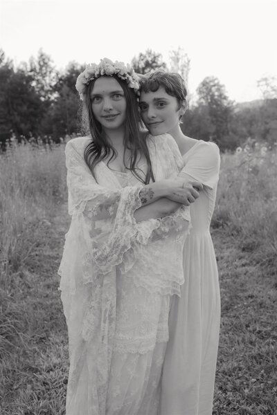 Wedding guests dining at Farm Road Estate in West Dover Vermont