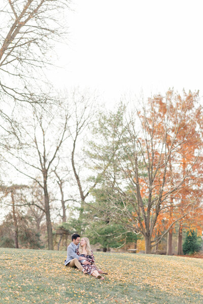 engagement session wtih couple at park during fall taken by findlay ohio wedding photographer ashleigh grzybowski