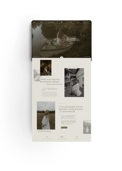 Nostalgic moody photography Showit template