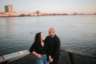 Couple at the Philadelphia Pier in Penn's Landing