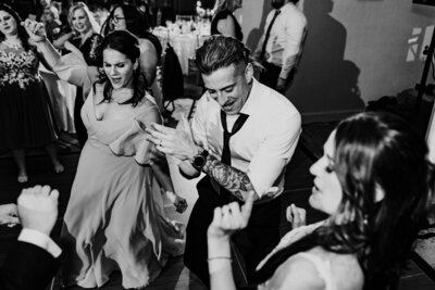 Dance party at a wedding reception in Chicago