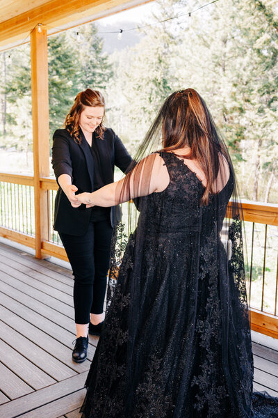 Same sex wedding couple first look in Stevensville, MT