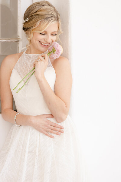 bright light and airy wedding photo of bride