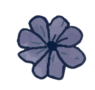 Purple hibiscus-style flower symbol for lymphatic Drainage
