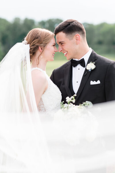 Laurel Hall Wedding Photo of bride and groom by Courtney Rudicel, a wedding photographer in Indiana