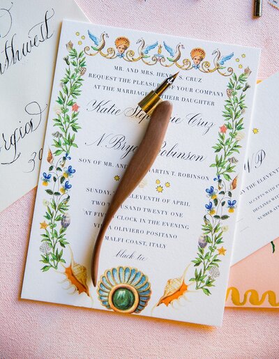 wedding calligraphy place cards