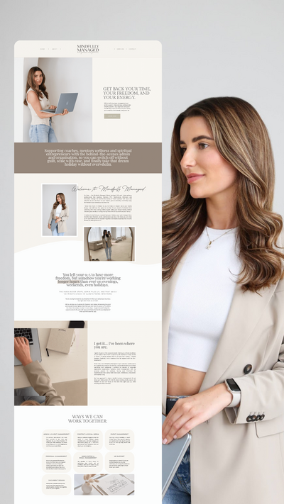 website design mockup on laptop for a sales page template