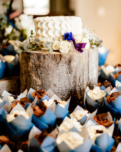 Blue and white  wedding cupcakes