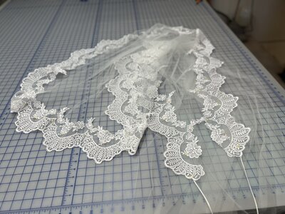 custom bridal veil made with vintage heirloom bridal lace