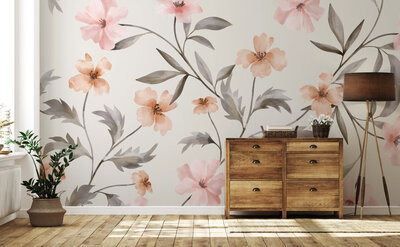 Soft Watercolour Flowers 2 Wallpaper by Ellila Designs Available From Wallsauce.com