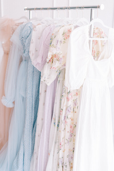 nichole's client closet of dresses