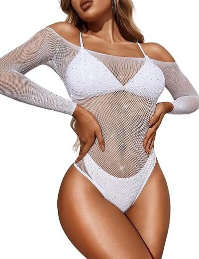 Lingerie Fishnet Bodysuit Sparkle