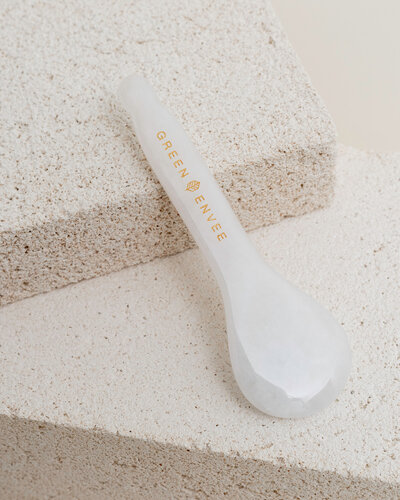 Close-up photo of White Jade Gua Sha