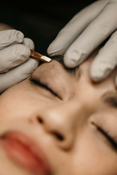 Precision lash and brow shaping service for enhanced natural beauty, available at Maven + Grace in McMinnville, OR.