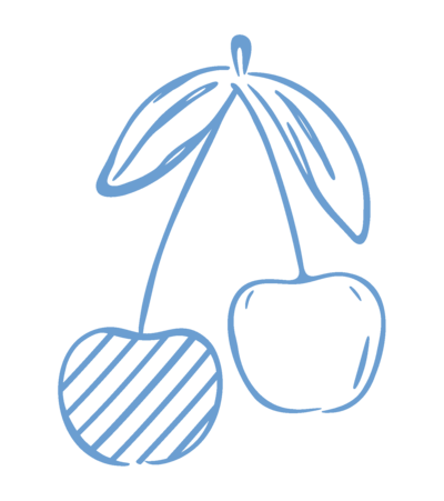 Anna Bradshaw cherry icon blue