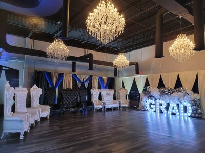 Eleven11 Event Studio is an event space venue within the Metro Detroit area. We provide event planning, management, LED Dance Floors, Throne Chairs and an event venue space that you can customize.