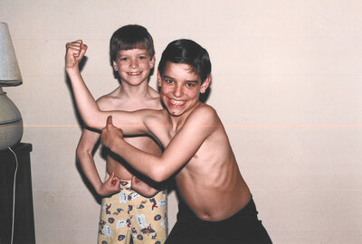 Brent Ray Fraser and Gordon Flexing 1987