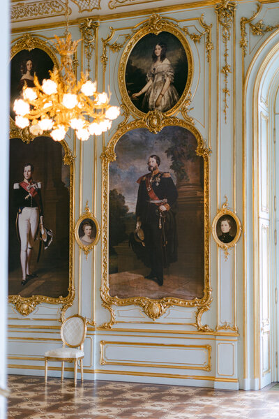 Marie Antoinette Salon at the prestige luxury wedding venue palace Coburg