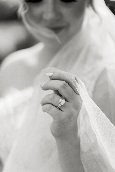 black and white bride with ring
