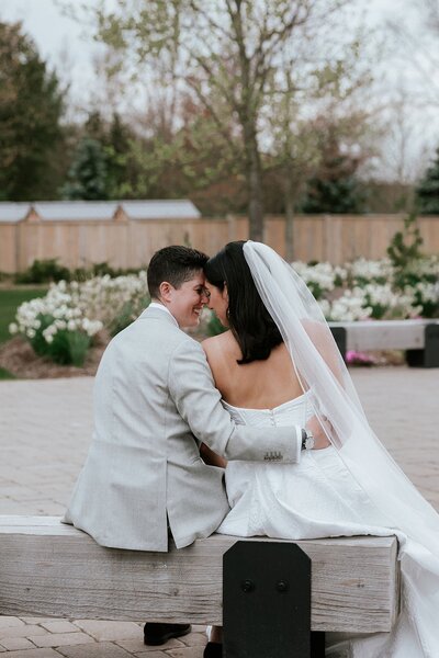 Brides embracing