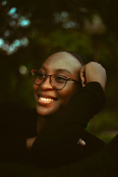a black young women in Massachusetts smiling 