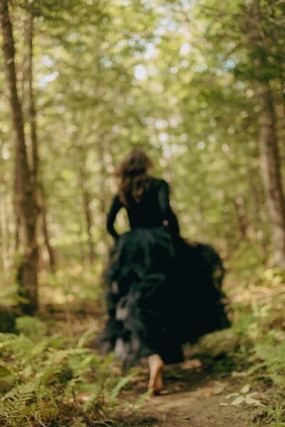 elizabeth walking in black dress