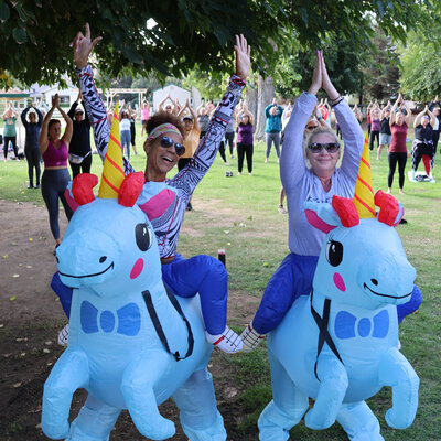 soul sisters wearing unicorn outifts
