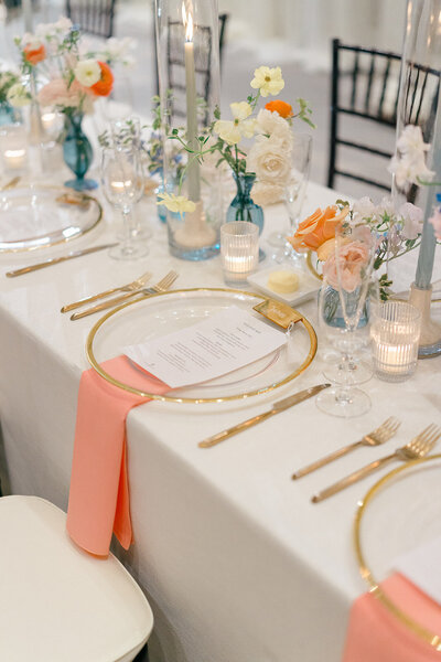 Table setting at Four Seasons Austin reception planned by Bianca Nichole and Co