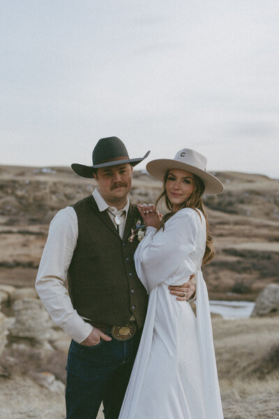 Outdoor elopement with Alberta scenery
