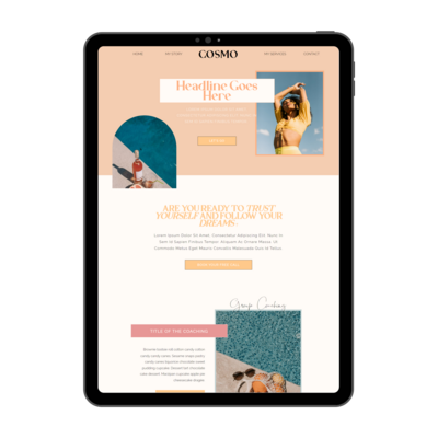 Cosmopolitan Template Showit Website - service page template